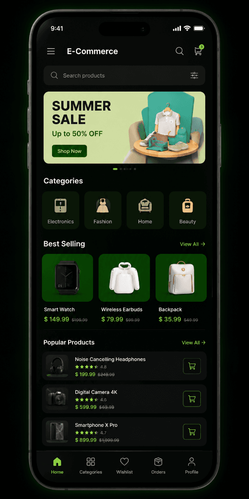 Android Shopping App Mockup